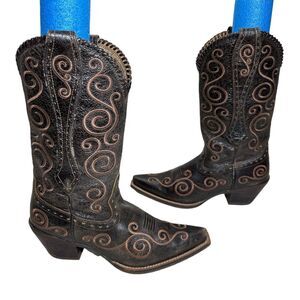 Ariat Shelleen Boots Size 9B Brown Leather  Embroidered Western Style # 10006755